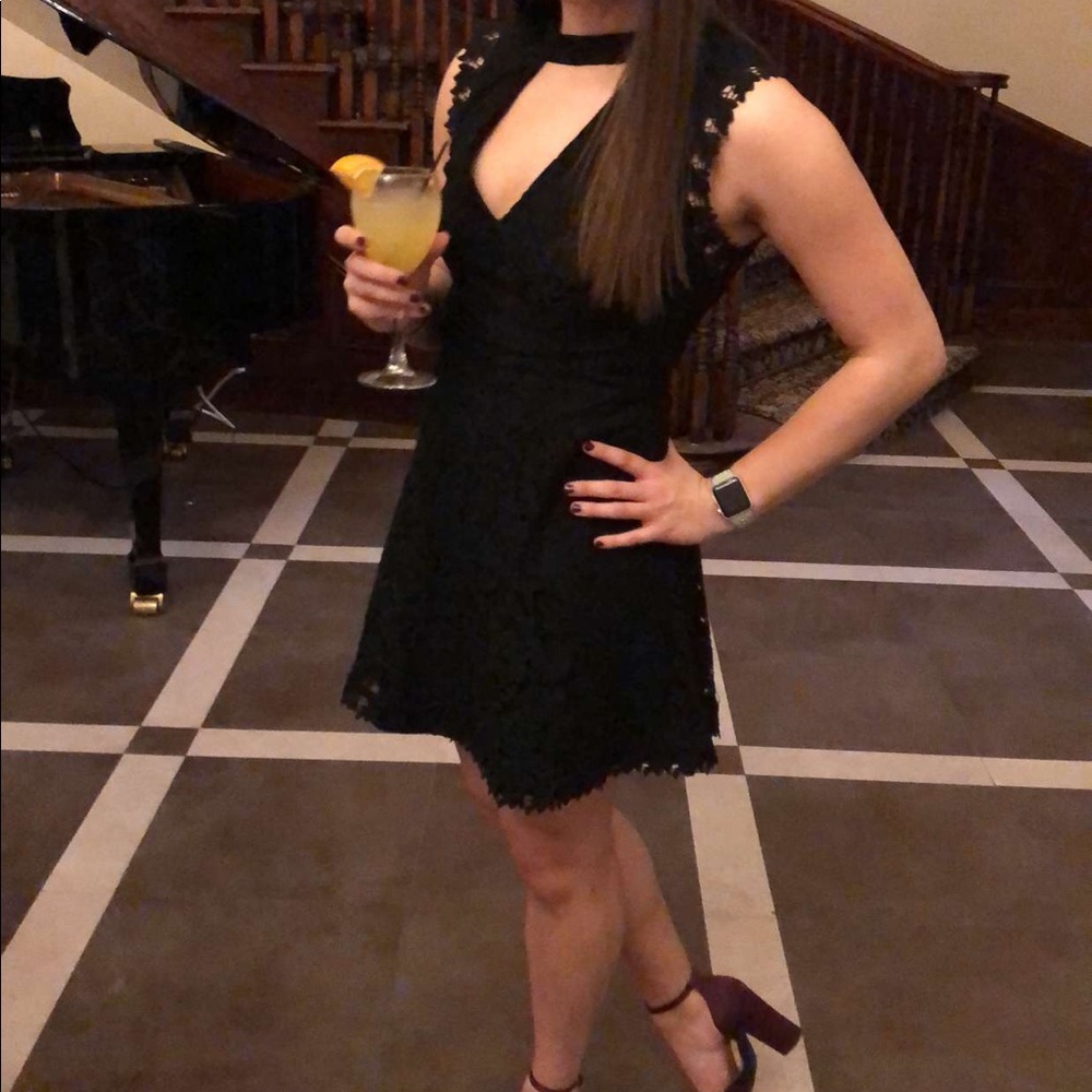 Francesca’s Black Lace Dress! Open back